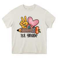 Cream peace love 1st grade Heavy Core Tee - JahusDesignShop