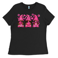 Black breast cancer afro gnomies Ladies Tee - texasbilliewilder