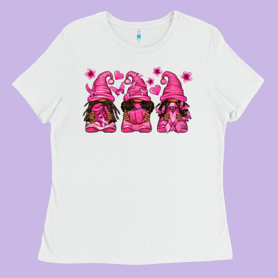 Breast Cancer Afro Gnomies Ladies Tee Designed By Texasbilliewilder