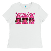 White breast cancer afro gnomies Ladies Tee - texasbilliewilder