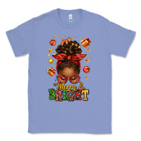 Colony Blue merry and bright christmas afro messy bun Classic Tee - texasbilliewilder