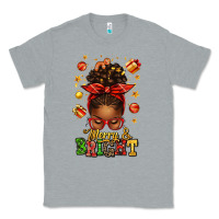 Merry And Bright Christmas Afro Messy Bun Classic Tee | Teevron