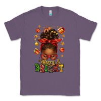Lavender merry and bright christmas afro messy bun Classic Tee - texasbilliewilder