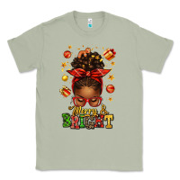 Matcha merry and bright christmas afro messy bun Classic Tee - texasbilliewilder