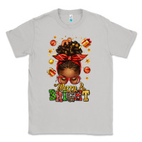 Moon Dust merry and bright christmas afro messy bun Classic Tee - texasbilliewilder