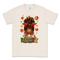 Natural merry and bright christmas afro messy bun Classic Tee - texasbilliewilder