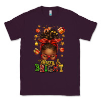 Plum merry and bright christmas afro messy bun Classic Tee - texasbilliewilder