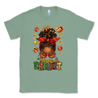Sage merry and bright christmas afro messy bun Classic Tee - texasbilliewilder