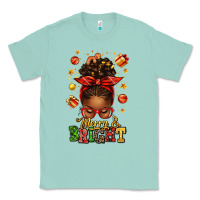 Seafoam merry and bright christmas afro messy bun Classic Tee - texasbilliewilder