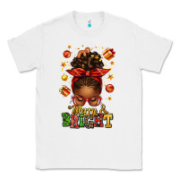 White merry and bright christmas afro messy bun Classic Tee - texasbilliewilder