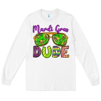 White mardi gras dude olivia Long Sleeve Tee - OliviaCreatesArt