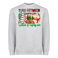 Heather Grey Torn Between Looking Like A Snack Eating One Heavyweight Sweatshirt - CowhideDigitalArt