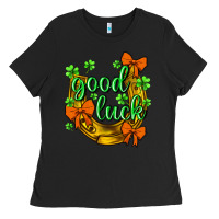 Black st.patricks good luck Ladies Tee - NancyCooperArtShop