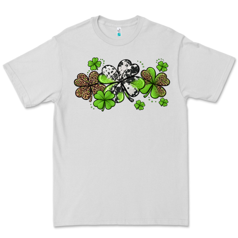 Western Cowhide Leopard Glitter Shamrocks Premium Tee by Jasminsmagicworld | Teevron