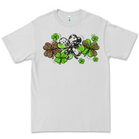 Dove Grey western cowhide leopard glitter shamrocks Premium Tee - Jasminsmagicworld