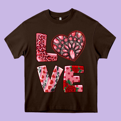 Love With Pink Gemstone Heavy Core Tee Designed By Ranaportraitstore
