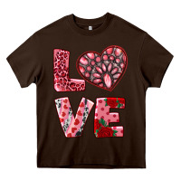 Chocolate Brown love with pink gemstone Heavy Core Tee - RanaPortraitStore