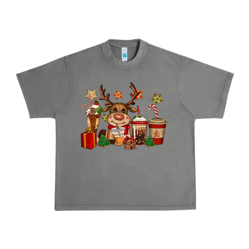 Reindeer Coffe Cups Christmas Urban Heavy Tee by CowGirlArtShop | Teevron