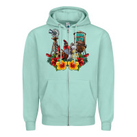 Seafoam farm life chicken Zipper Hoodie - SublimationCraftShop