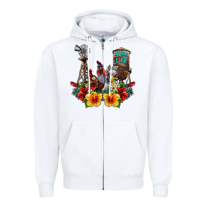 Farm Life Chicken Zipper Hoodie by SublimationCraftShop | Teevron