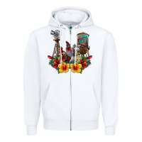 White farm life chicken Zipper Hoodie - SublimationCraftShop