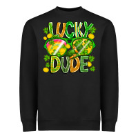Black Lucky Dude Heavyweight Sweatshirt - CowhideDigitalArt