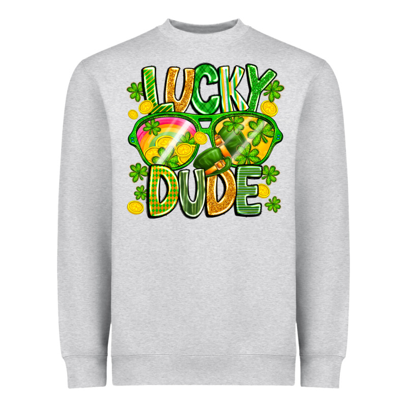 Lucky Dude Heavyweight Sweatshirt by CowhideDigitalArt | Teevron