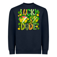 Navy Lucky Dude Heavyweight Sweatshirt - CowhideDigitalArt