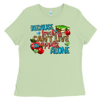 Matcha because teachers cant live on apples alone Ladies Tee - NancyCooperArtShop