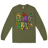 Army Green mardi gras olivia Long Sleeve Tee - OliviaCreatesArt