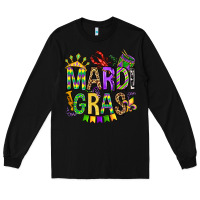 Black mardi gras olivia Long Sleeve Tee - OliviaCreatesArt