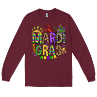 Burgundy mardi gras olivia Long Sleeve Tee - OliviaCreatesArt