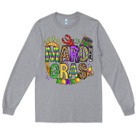 Heather Grey mardi gras olivia Long Sleeve Tee - OliviaCreatesArt