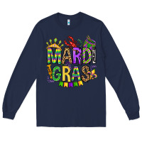 Navy mardi gras olivia Long Sleeve Tee - OliviaCreatesArt