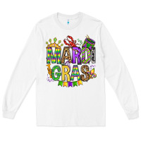 White mardi gras olivia Long Sleeve Tee - OliviaCreatesArt