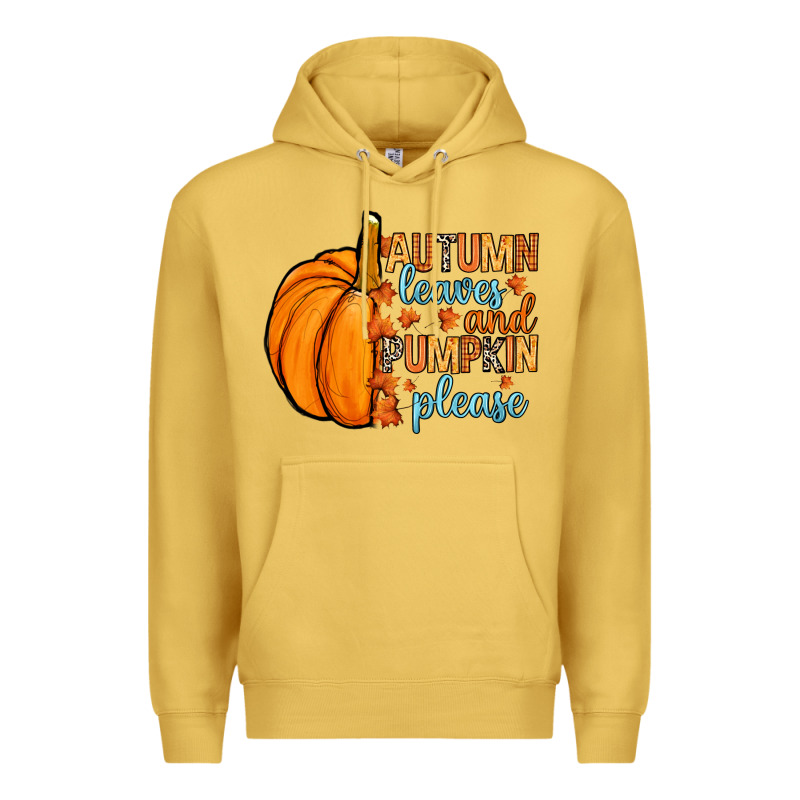 Autumn Leaves And Pumpkin Please Premium Hoodie by RanaPortraitStore | Teevron