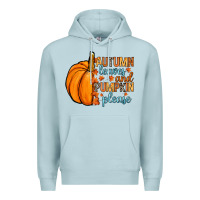 Blue Mist Autumn leaves and pumpkin please Premium Hoodie - RanaPortraitStore