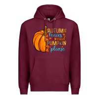 Burgundy Autumn leaves and pumpkin please Premium Hoodie - RanaPortraitStore