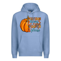 Colony Blue Autumn leaves and pumpkin please Premium Hoodie - RanaPortraitStore