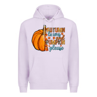 Lilac Autumn leaves and pumpkin please Premium Hoodie - RanaPortraitStore