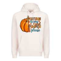 Pale Pink Autumn leaves and pumpkin please Premium Hoodie - RanaPortraitStore