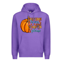 Purple Autumn leaves and pumpkin please Premium Hoodie - RanaPortraitStore