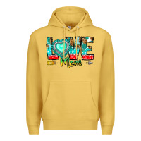 Antique Gold Love Mom Premium Hoodie - CowhideDigitalArt