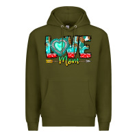 Army Green Love Mom Premium Hoodie - CowhideDigitalArt