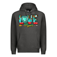 Charcoal Heather Love Mom Premium Hoodie - CowhideDigitalArt