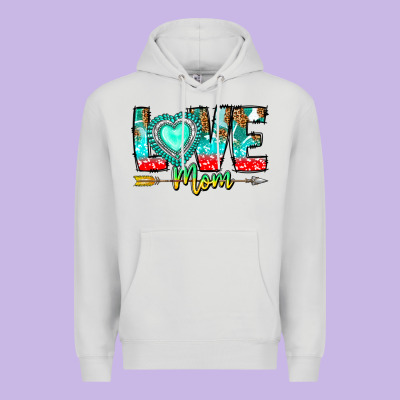 Love Mom Premium Hoodie Designed By Cowhidedigitalart