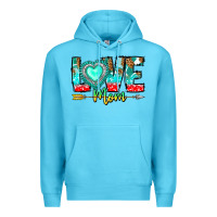 Ocean Blue Love Mom Premium Hoodie - CowhideDigitalArt