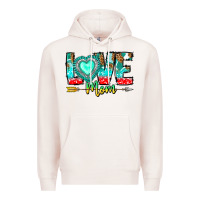 Pale Pink Love Mom Premium Hoodie - CowhideDigitalArt