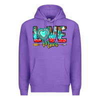 Purple Love Mom Premium Hoodie - CowhideDigitalArt