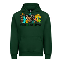Forest Green peace love cross Urban Hoodie - AdoDesignShop